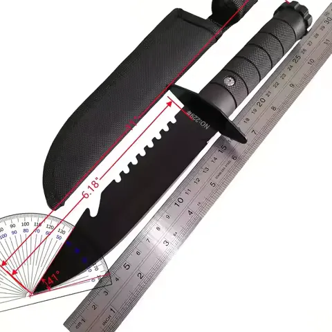 Ultra-Sharp Multi-Function Fixed Blade Tactical Knife - High Hardness All-in-One Portable Tool With K Sheath And Straight Edge
