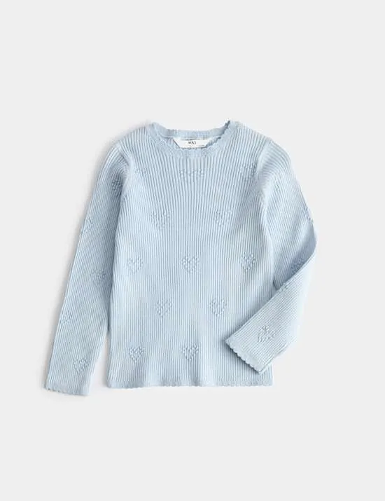 Heart Textured Knitted Top (2-10 Years)