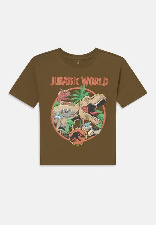 KIDS HEAVYWEIGHT ORGANIC COTTON GRAPHIC T-SHIRT - T-shirts med print - dark olive