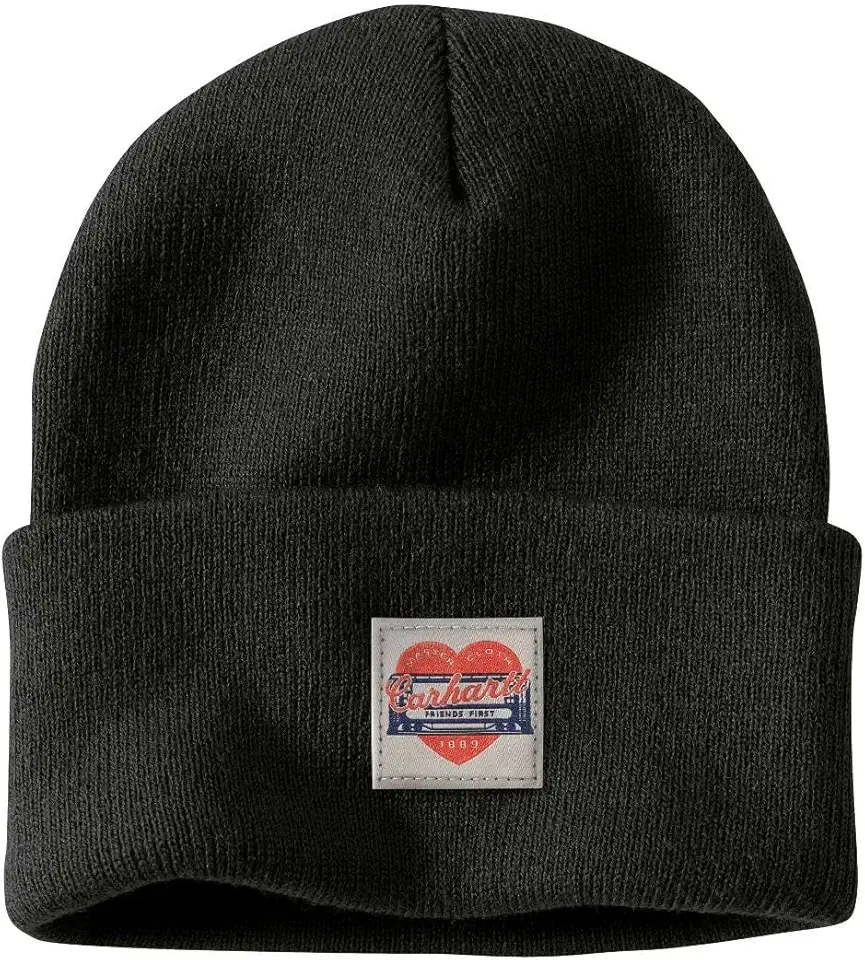 Women's Knit Heart Patch Beanie