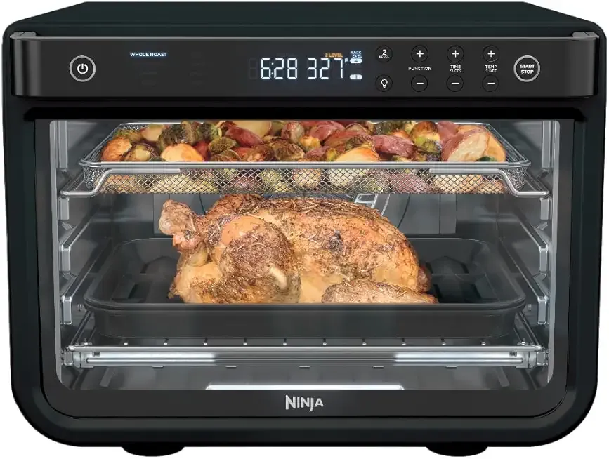 DT202BK Foodi 8-in-1 XL Pro Air Fry Oven, Large Countertop Convection and Digital Toaster Oven, 1800 Watts, Black, 12 in.