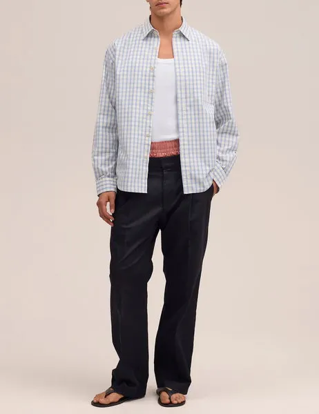 Deon 50035 Organic Cotton Shirt Ecru Check