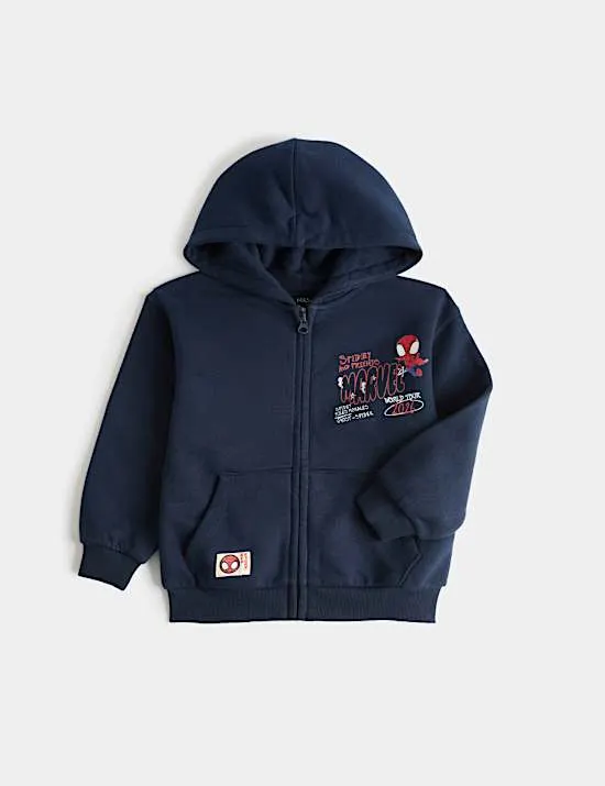 Hoodie mit hohem Baumwollanteil und Spider-Man™-Motiv (2–8 J.)