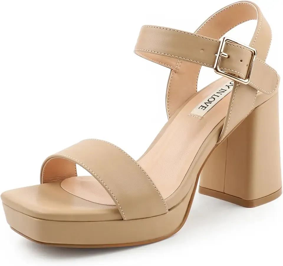 Women's Chunky Platform High Heels Ankle Strap Block Heel Sandals