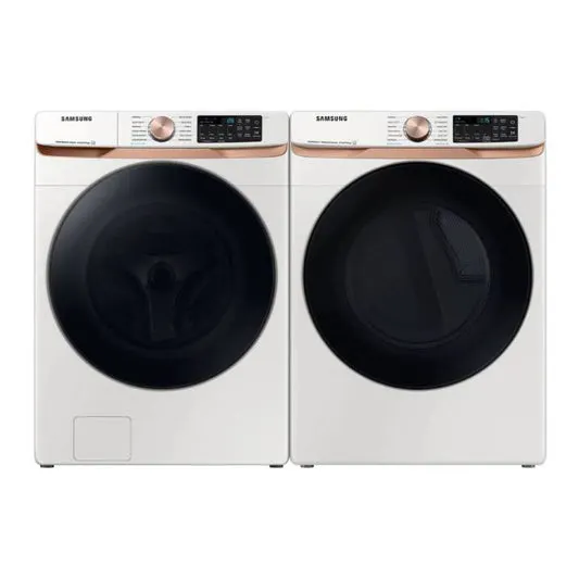 Bundle: Samsung 5.0 cu. ft. Smart Front Load Washer + 7.5 cu. ft. Stackable Smart Electric Dryer