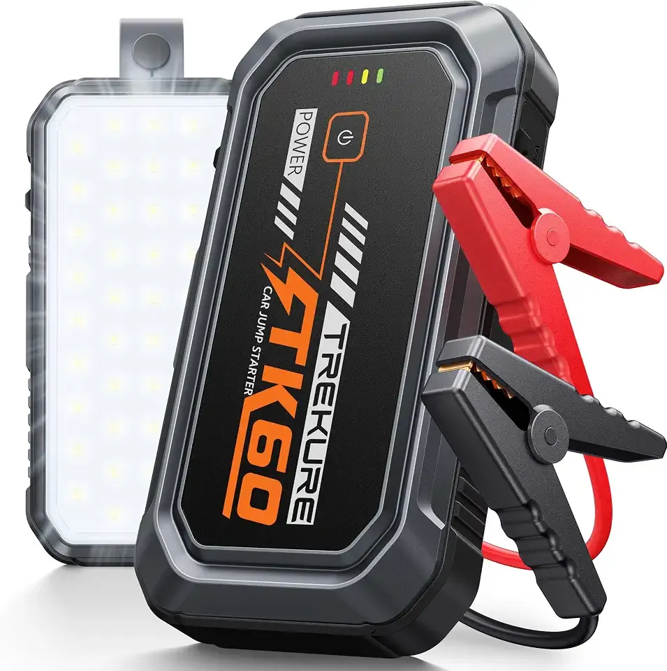 TREKURE Car Battery Jumper Starter Portable 5000A, Portable Car Jump Starter up to 10L Gas or 8L Diesel Engine, Jump Box, Jumper Cables for Car Battery, Magnetic Build, 2000LM Flashlight, Power Bank