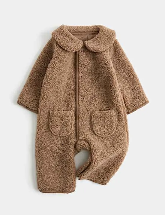 Einteiler aus Teddy-Fleece mit Kragen (0–12 Monate)