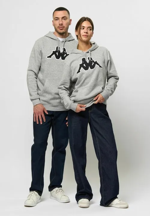 LOGO AIRITI - Hoodie - grey md melange-black-white