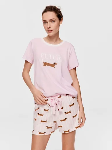 Pink Stripe Penny Mid Short