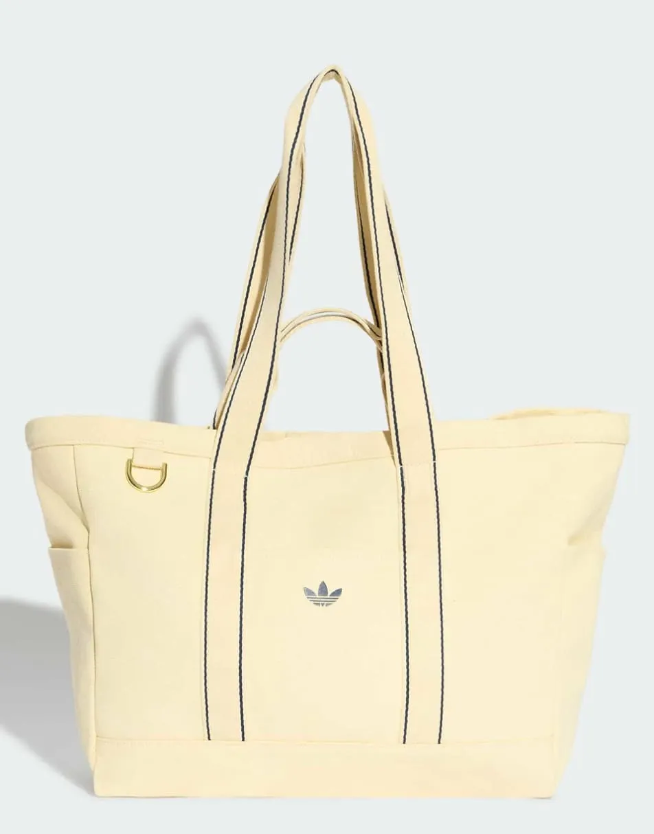 adidas performance Adidas og sport canvas tote bag in warm vanilla / night indigo
