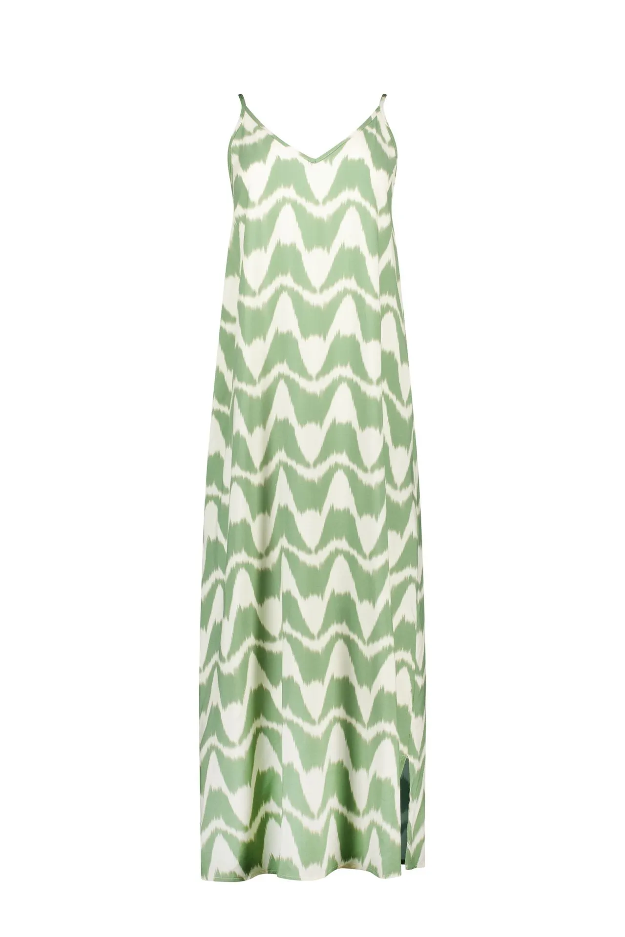 Groene midi jurk met grafische print