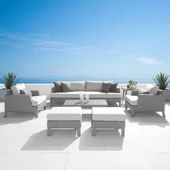 Modern Sling 8-piece Outdoor Patio Seating Set