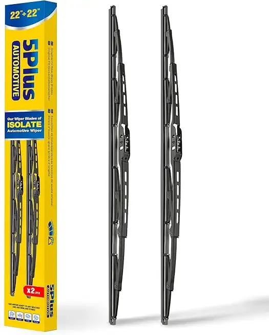5 PLUS® 22" Wiper Blades 2 Pack Replacement for Ford F150 F250 F350 F450 F550 2023 2022 2021 2020 2019 2018 2017 2016 2015 2014 2013-2009-OEM Quality Premium All-Season Windshield Wiper Blades