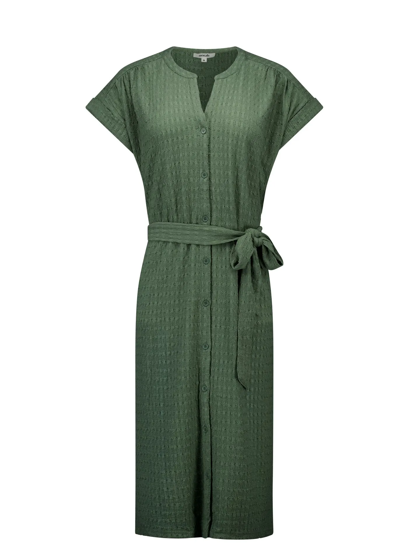 Groene midi jurk met structuur