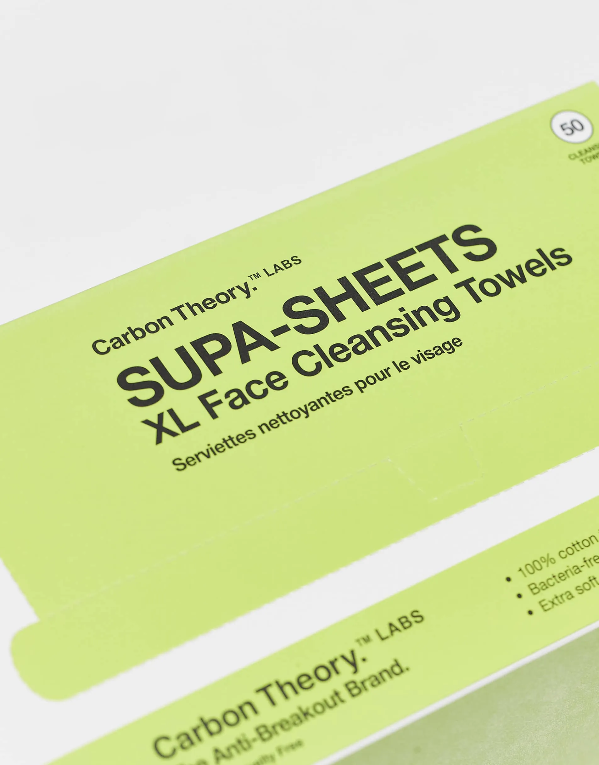Carbon Theory Supa-Sheets XL Facial Cleansing Towels - x 50