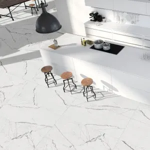 Piastrella da pavimento e rivestimento interno in gres porcellanato 60 x 120 cm rettificato smaltato bianco lappato Michelangelo traffico intenso (pei 4/5) Sp. 7 mm 1.44 mq