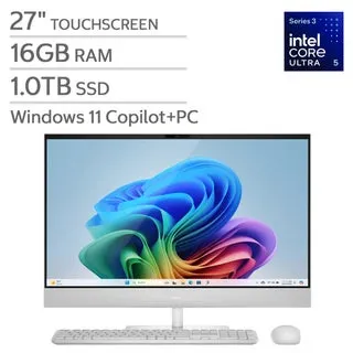 Dell All-in-One 27" Desktop - Intel Core Ultra 5 Series 3 - Copilot+ PC - FHD (1920x1080) Touchscreen - 16GB RAM - 1TB SSD - Windows 11 Home
