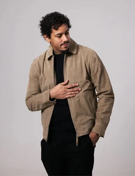Elijah Suede Jacket Lt. Beige