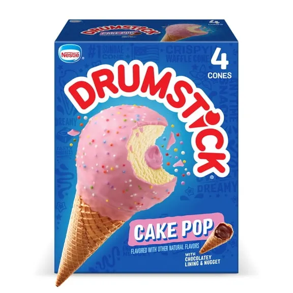 Drumstick Smooth Cake Pop Ice Cream Cones 18.4 oz, 4 Count Box $4.47 24.3 ¢/fl oz