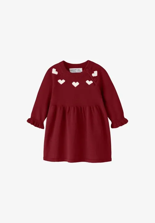NBFRISSE LS KNIT DRESS - Strikket kjole - red
