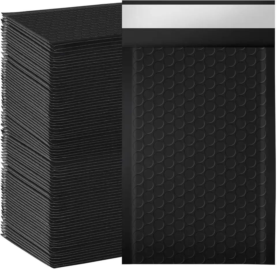 Bubble Mailers, 4x7 Inch Padded Bubble Mailers Pack of 100 Bubble Envelopes Opaque Self Seal Adhesive Waterproof Bags for Shipping and Packaging (Black, 4x7-100Pc)