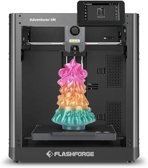 FLASHFORGE Adventurer 5M 3D Printer, 600mm/s High-Speed, 1 Click Fully Auto Leveling, Upgraded Direct extruder Quick Detachable 280°C Nozzle, Dual-Sided PEI Coating Plate, Print Size 220x220x220mm