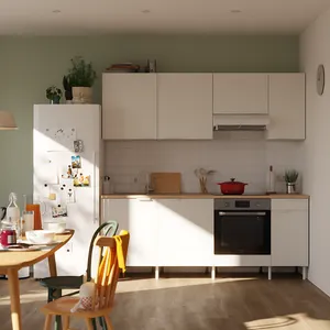 Cocina en kit Eleki blanca 4 módulos altos + 4 bajos L.220 x H.217 x P.58 cm