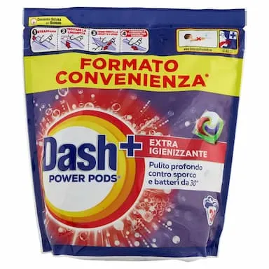 DASH POWER PODS DETERSIVO LAVATRICE IN CAPSULE AZIONE EXTRA-IGIENIZZANTE 38 LAVAGGI 885,4 G
