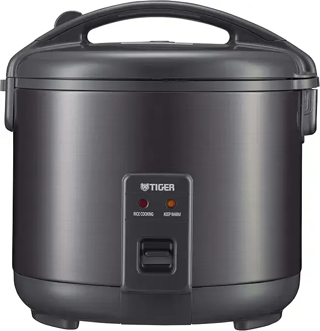 Tiger JNP-S18U-KY 10 Cup Capacity White Rice Cooker with Non-Stick Inner Pot, Retractable Power Cord, and Keep Warm up to 12 hours (Obsidian Black)