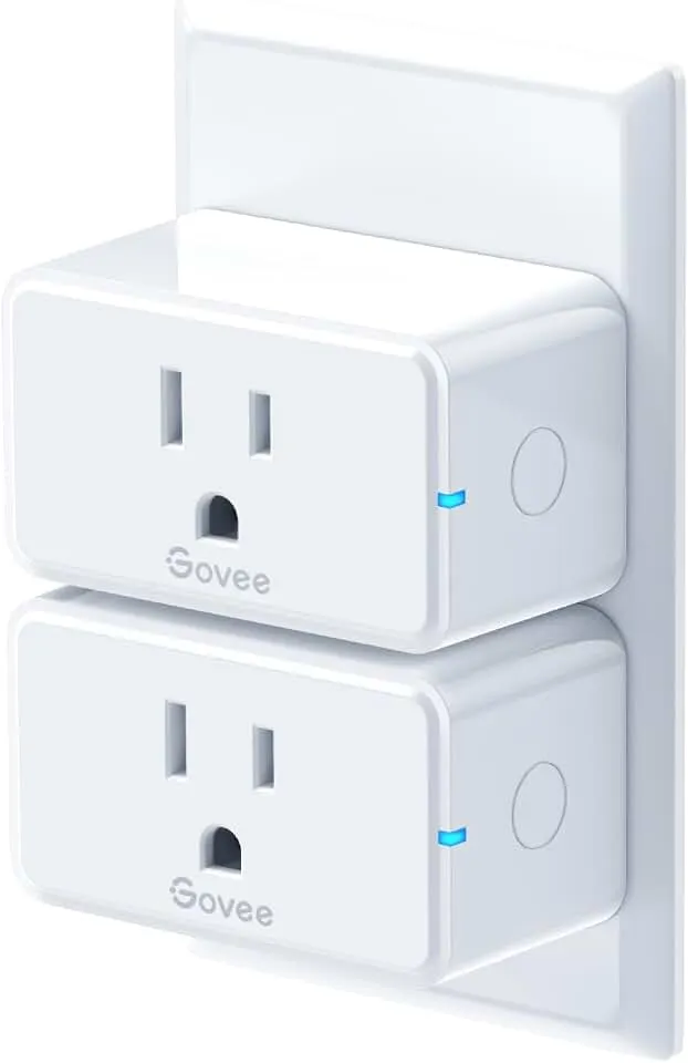Govee Smart Plug 15A WiFi Bluetooth Outlet 2 Pack, Remote Group Control | Works with Alexa & Google Assistant, Support Multiple Timers via Govee Home APP, No hub required, ETL & FCC Certified