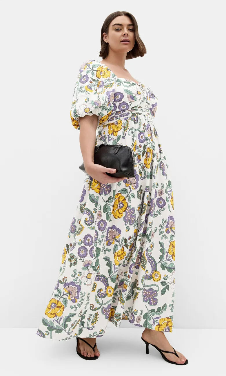 Ellea Floral Print Maxi Dress - ivory