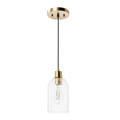 Style Selections Mix and Match 1 -Light Matte black Transitional Cylinder Mini Hanging Pendant light