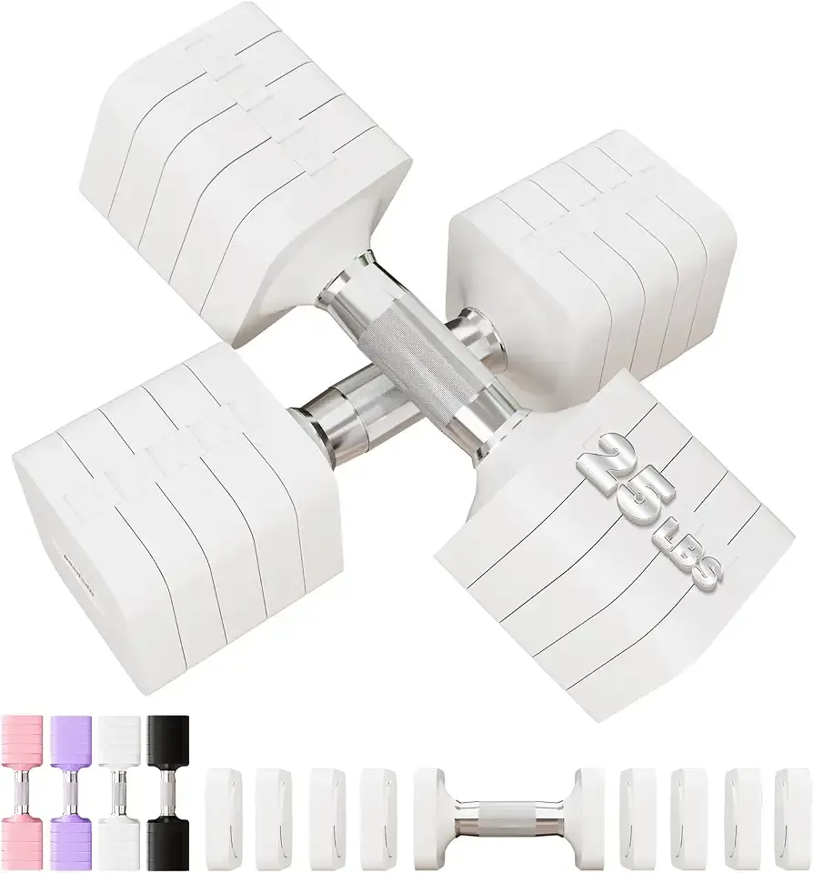 Adjustable Dumbbell Set for Women Men 7.5LB/10LB/15LB/20LB/25LB Each