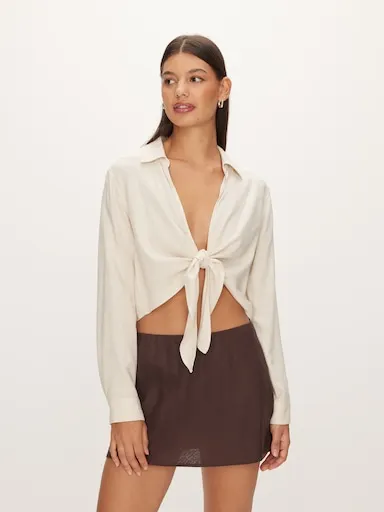 Linen Blend Albany Skort