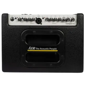 AER COMPACT 60W SLOPED CABINET- 2 CHANNEL ACOUSTIC GUITAR AMP COMBO W/MIC INPUT AND DFX