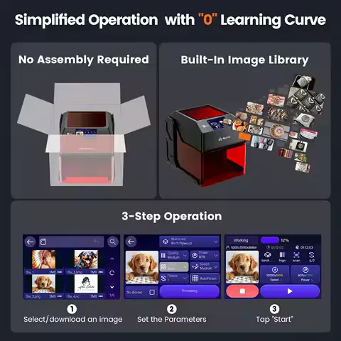 AlgoLaser 10W Handheld Laser Engraver CFor Beginner DIY Wood Router Laser Engraving Machine With Smart Screen For Metal Leather