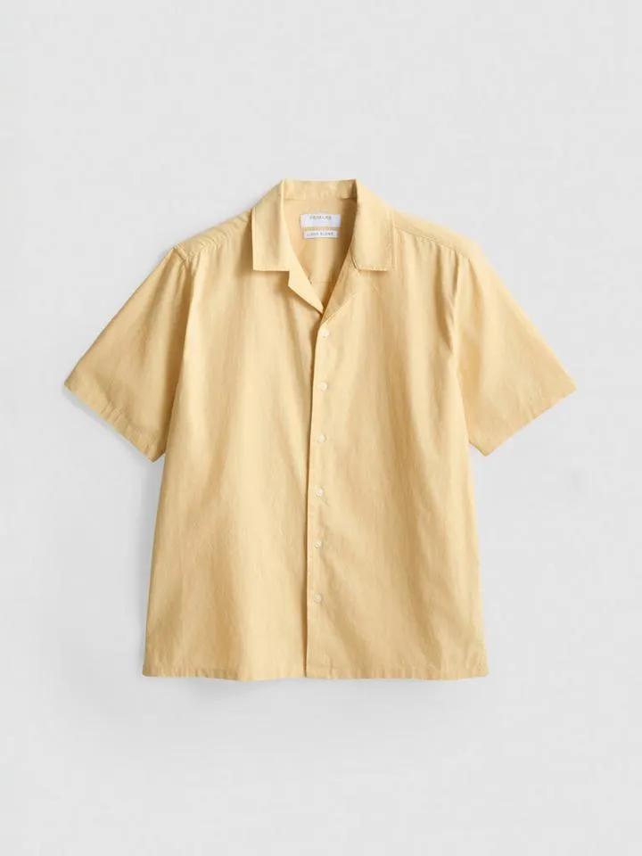 Chemise en lin mélangé à manches courtes
