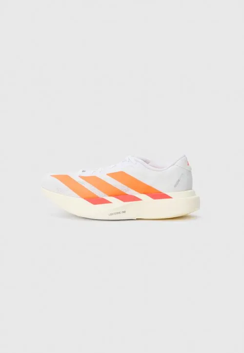ADIZERO EVO SL J UNISEX - Løpesko for vei - white/pure orange/lucid red
