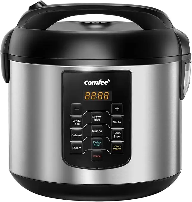 COMFEE' Large Rice Cooker with 8-Functions, 10-Cups Uncooked Rice