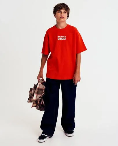 Donkerblauwe jeans, skater fit