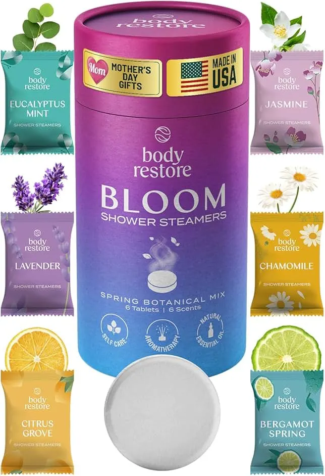 Body Restore Shower Steamers Aromatherapy 6 Pack – Mothers Day Gifts for Mom, Birthday Gifts for Women, Relaxation Stress Relief Self Care – Blo…