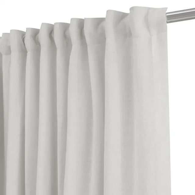 Cortina cinta frunce, trabilla oculta Danae Blackout 100% lino lavado de 200x280cm INSPIRE liso blanco. Incluye cinta termoadhesiva