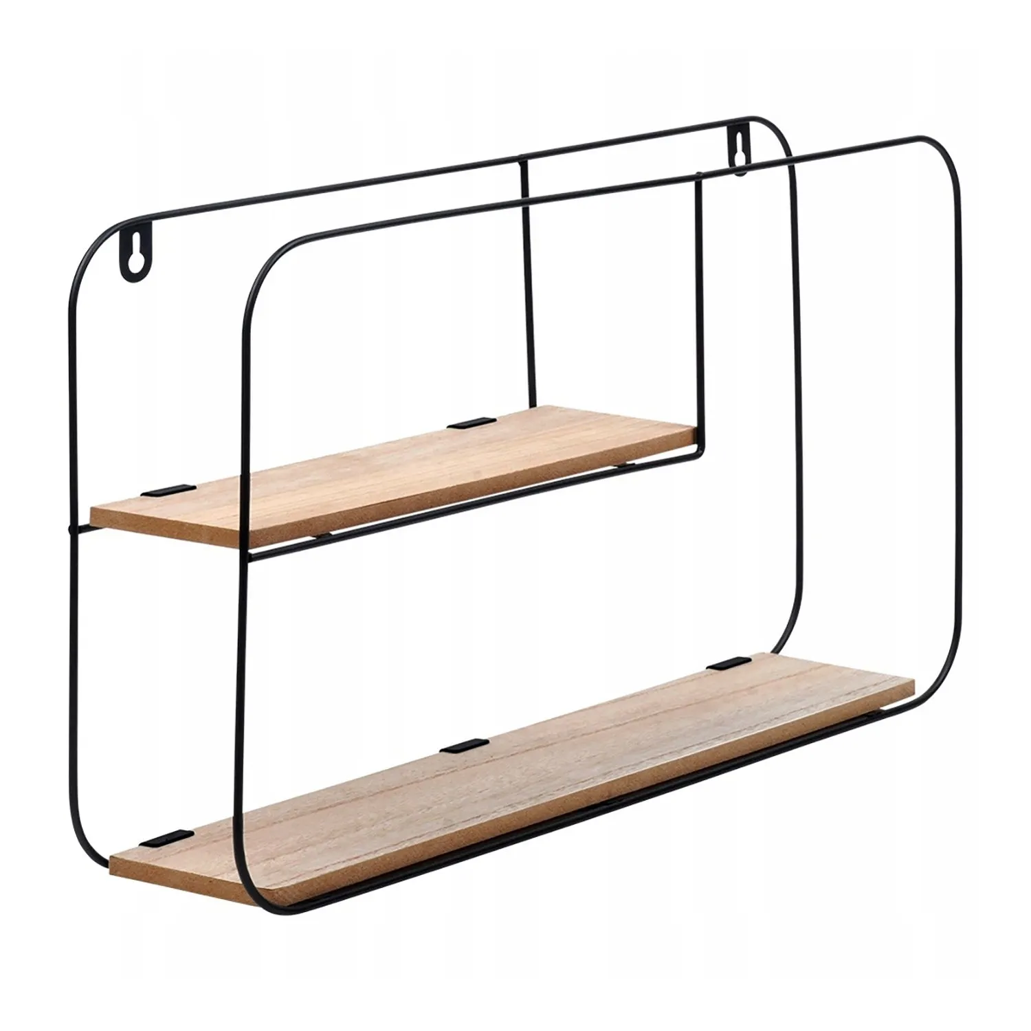 Mensola da Parete 2 Ripiani Wandrek in ferro e MDF h29x52 cm