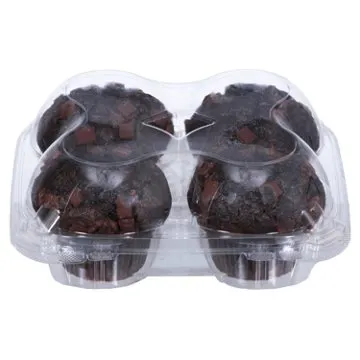 H-E-B Bakery Double Chocolate Chip Muffins, 4 ct