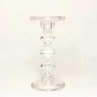 Boston Living Glass Taper Candle Holder 11x23cm Clear Pillar