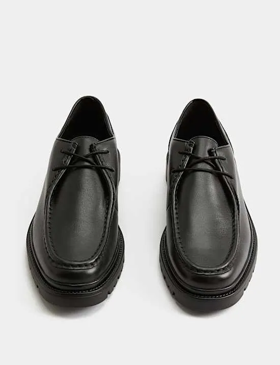 Lederschuhe mit klobiger Sohle im Apron-Design