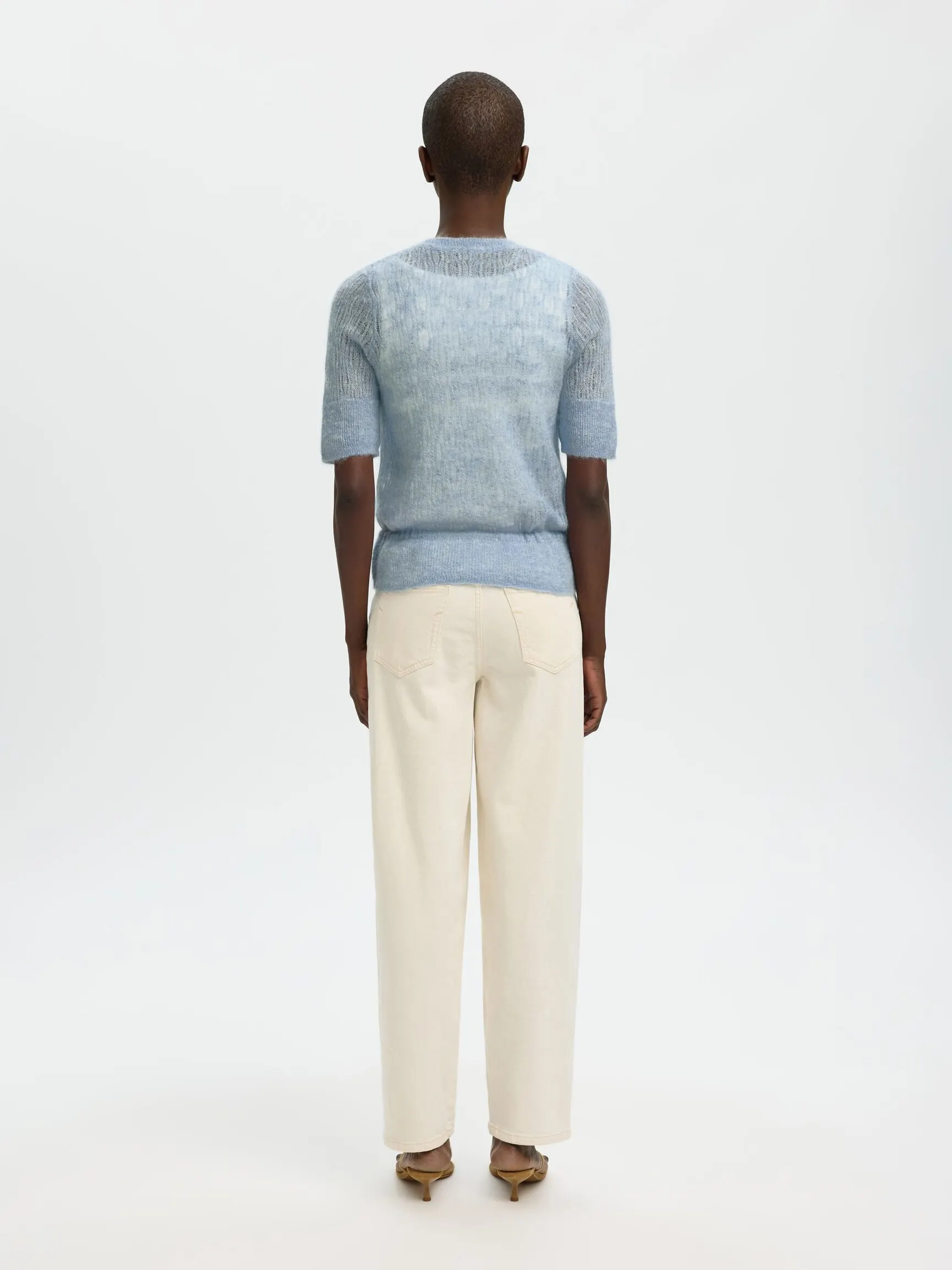 MOHAIRBLANDING STRIKKET TOPP