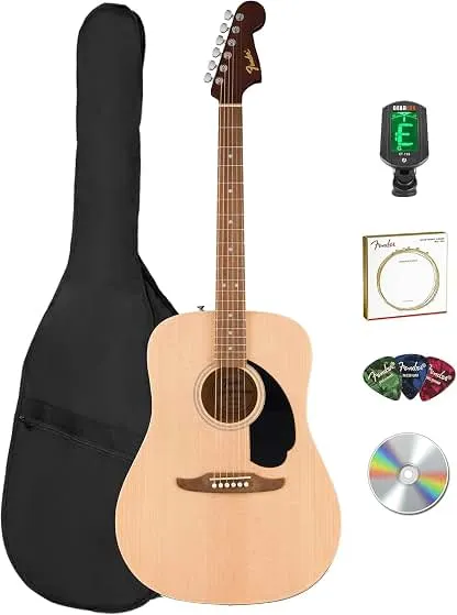 Fender Dreadnought Acoustic Guitar - Natural Bundle with…