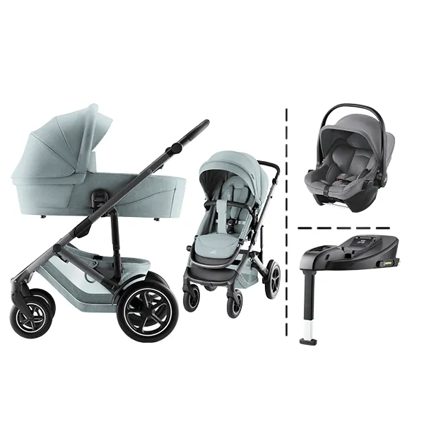 Britax | Smile 5Z kombivogn + Core bilstol & Base | Harbor Blue & Frost Grey