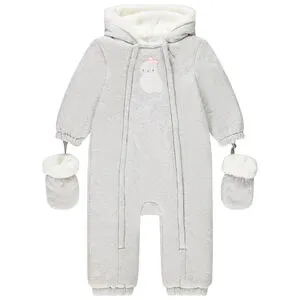 Combi-pilote molleton pour bébé fille avec finitions différentes selon l'âge